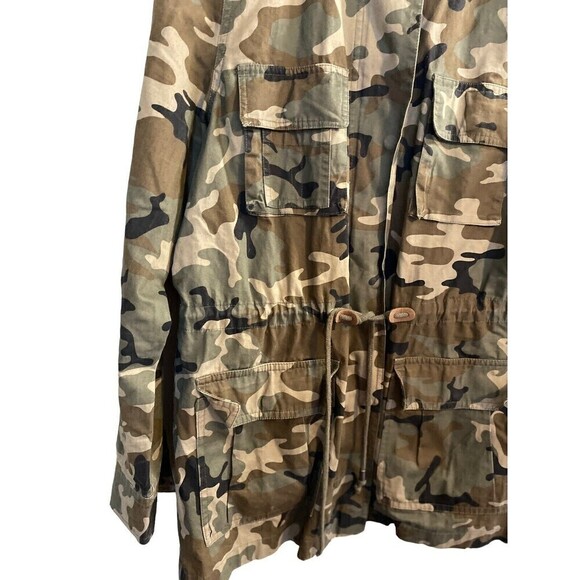 LOVE TREE Camouflage Military-Style Waist-Length Utility Jacket Women’s Medium - Picture 2 of 11